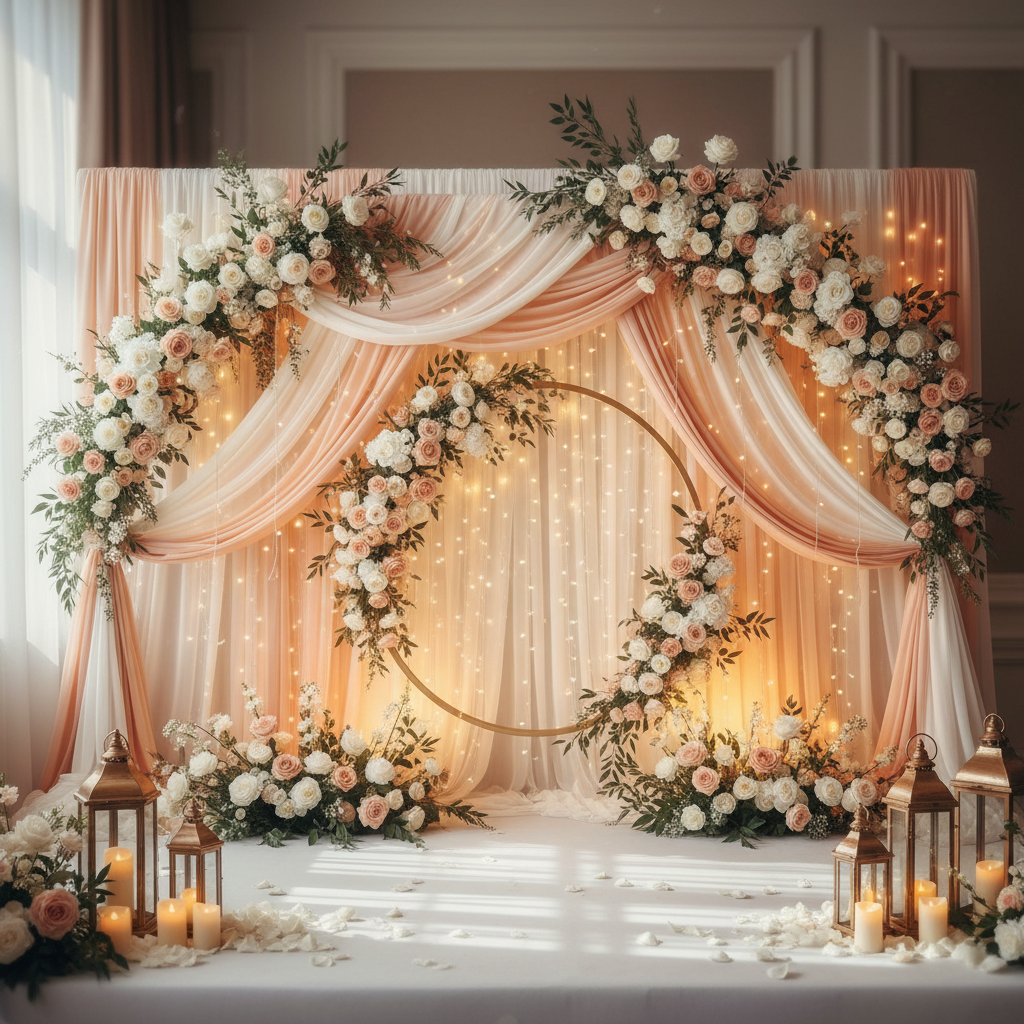 背景墙设计效果图（婚礼背景墙设计效果图）：打造唯美舞台全攻略